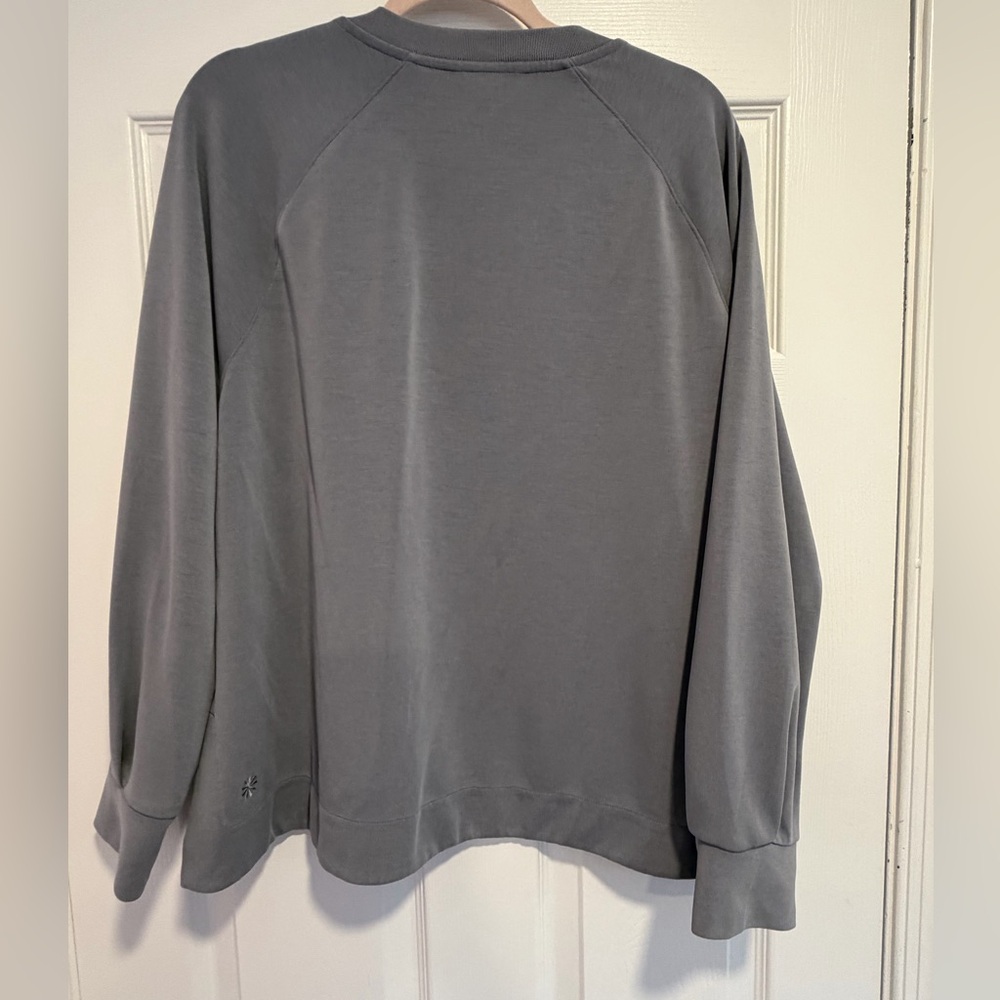 Athleta Seasoft crewneck sweatshirt pullover gray cosmos XL Athleisure travel - Picture 5 of 11